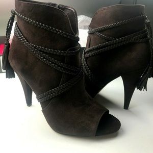 Vince Camuto Astan Suede Peep Toe Booties